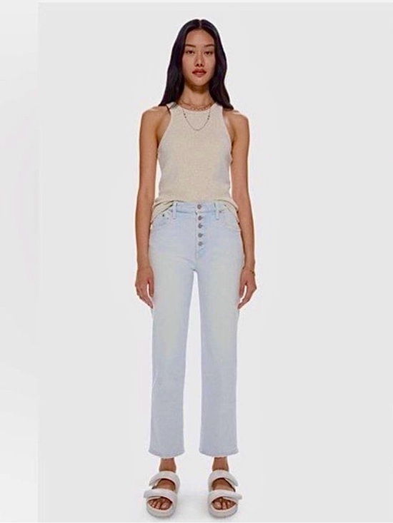 MOTHER Denim - MOTHER The Pixie Tomcat High-Rise Jeans Pina Colada Paradise- Sz 30 - EUC